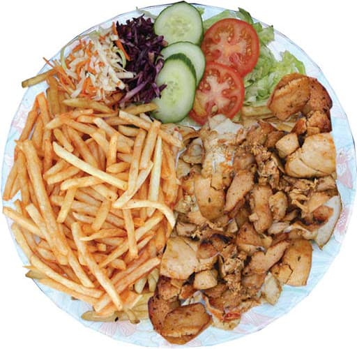 Kipshoarma menu
